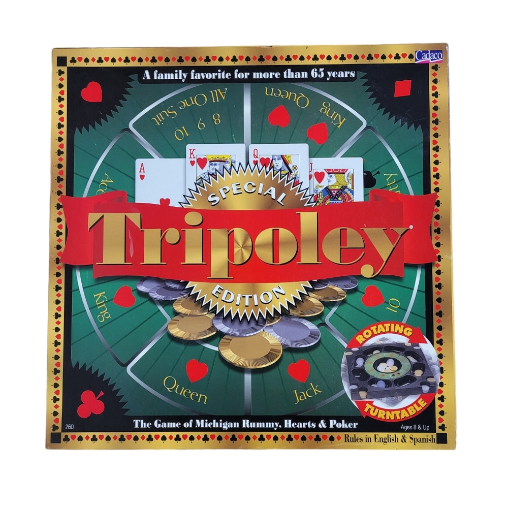 Nwt! 2000 Tripoley 65th Anniversary Edition Rotatin Turntable Cadaco Rummy Poker